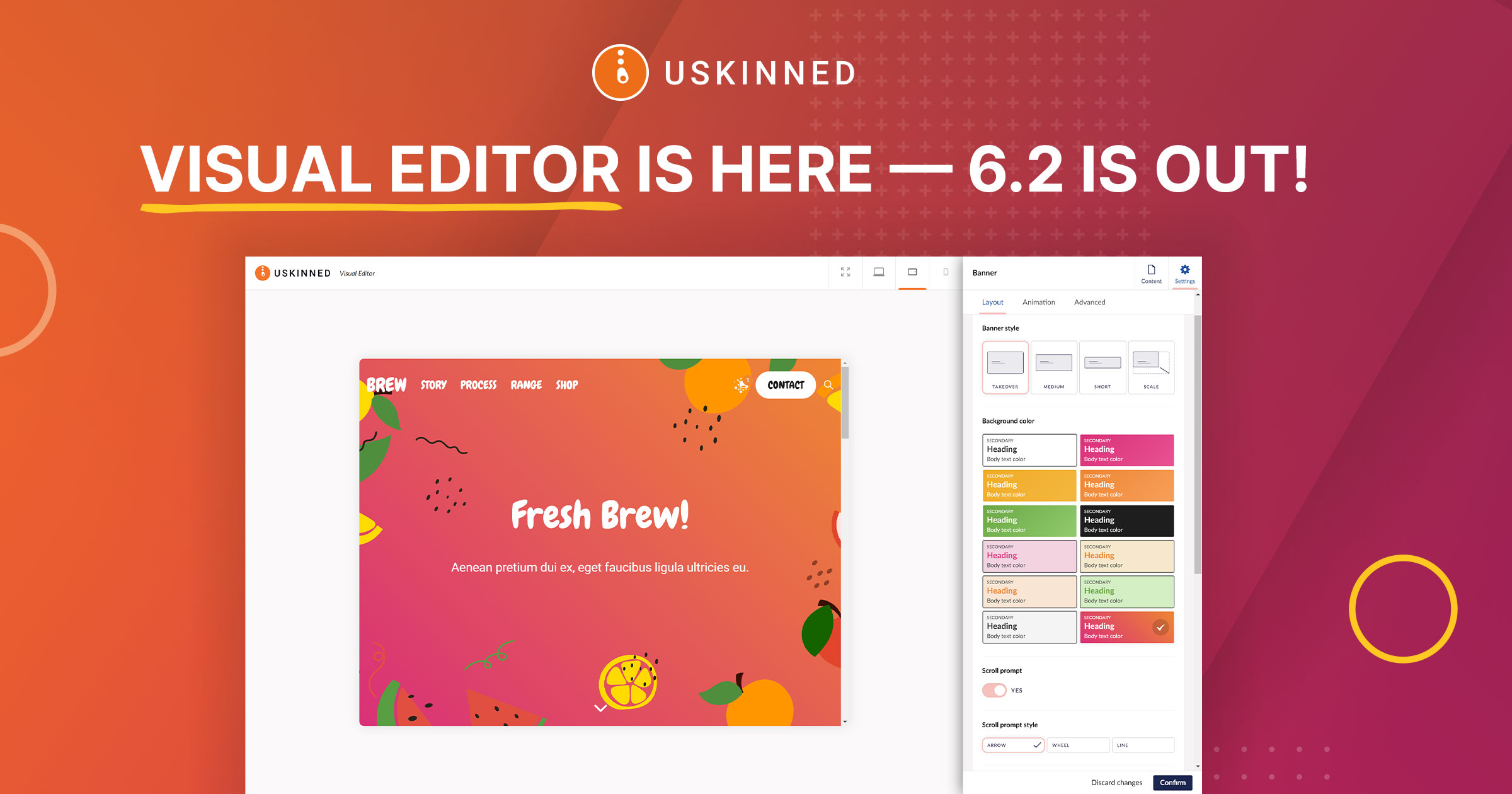 uSkinned Visual Editor is here — available with Site Builder 6.2.