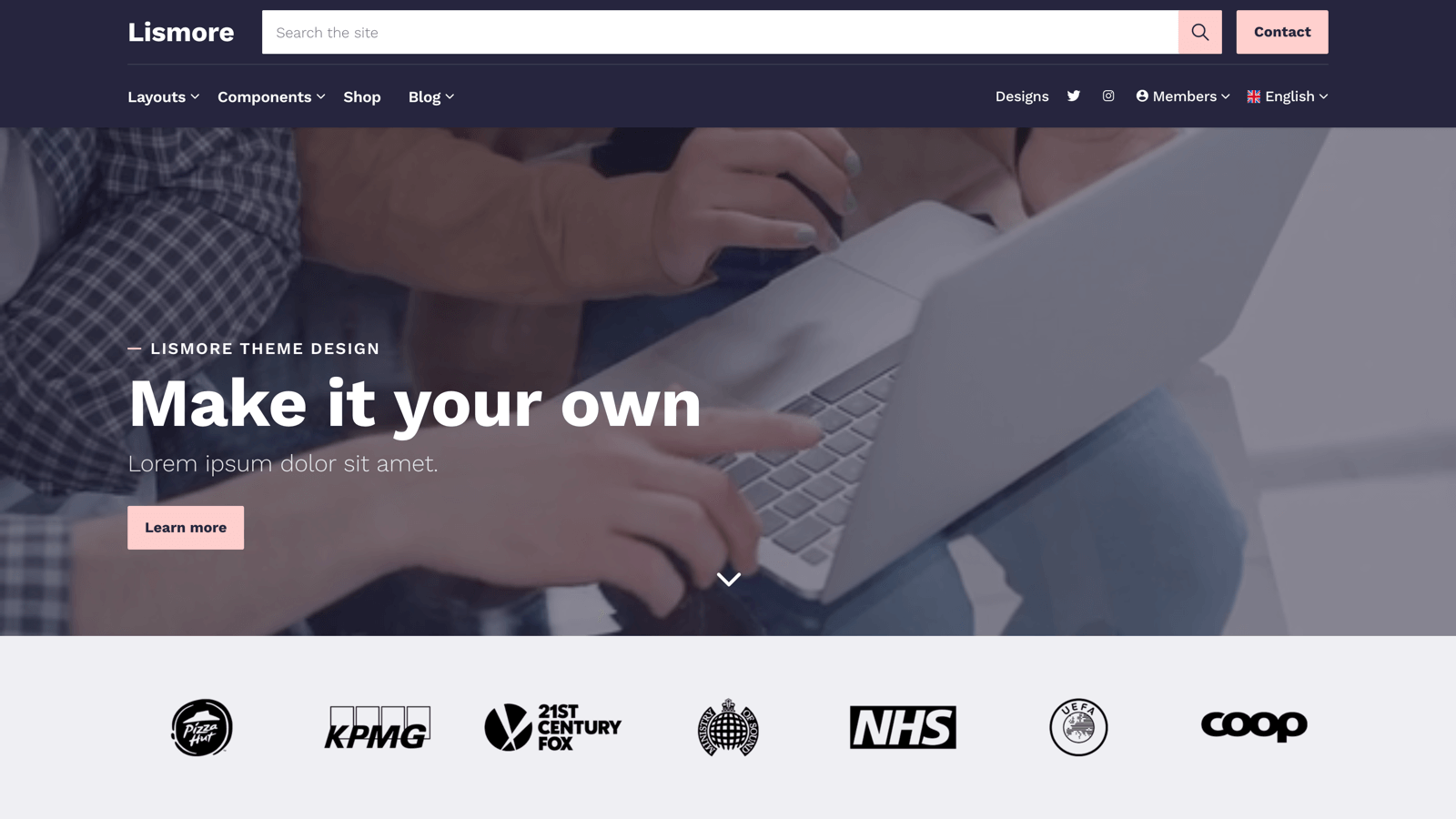 Lismore theme for Umbraco.