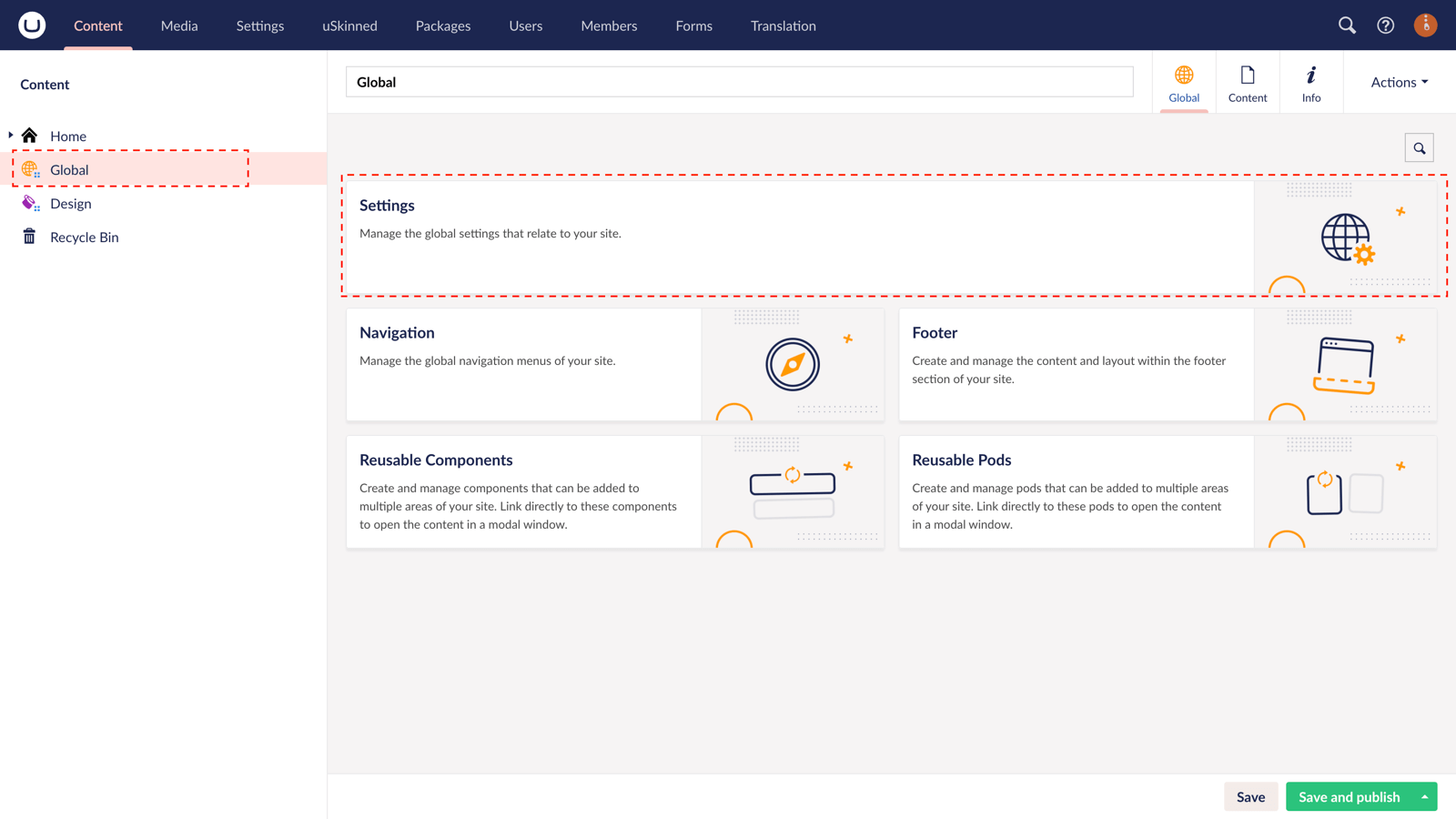 Global Right to Left support with uSkinned for Umbraco.